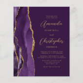 Papier Budget Purple Gold Agate Plum QR Code Mariage (Devant)