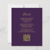 Papier Budget Purple Gold Agate QR Code Mariage Invitatio (Dos)