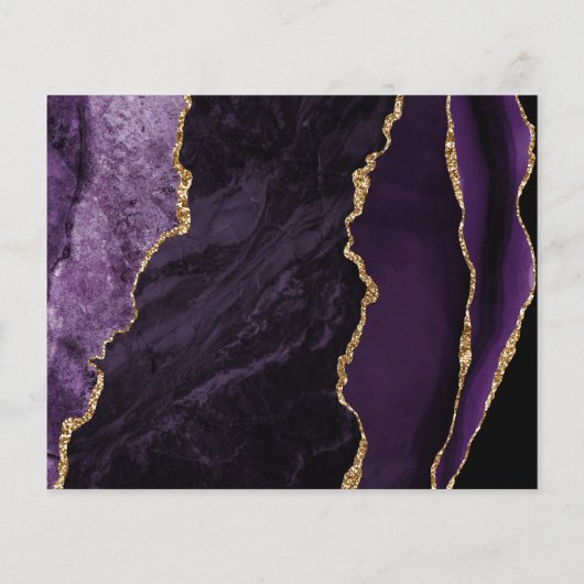 Papier Budget Purple Gold Agush Faire-part de mariage (Dos)
