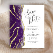 Papier Budget Purple Gold Ink Wedding Save the Date