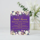 Papier Budget Purple Gold nuptiale de douche Invitation P (Debout devant)