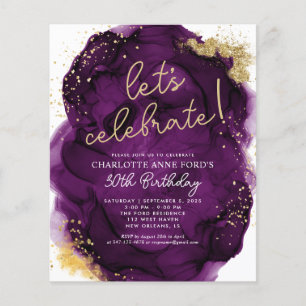 Papier Budget Purple Gold Parties scintillant Encre d'alc