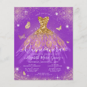 Papier Budget Purple Gold Parties scintillant Gown Quince
