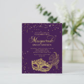 Papier BUDGET Purple Gold Parties scintillant Masquerade (Debout devant)