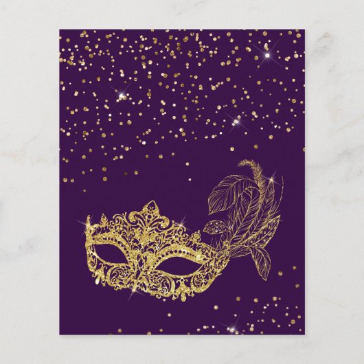Papier BUDGET Purple Gold Parties scintillant Masquerade  (Dos)