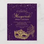Papier BUDGET Purple Gold Parties scintillant Masquerade  (Devant)