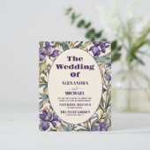 Papier Budget Purple Iris Art Nouveau Faire-part de maria (Debout devant)