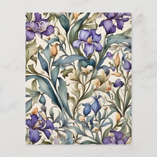 Papier Budget Purple Iris Art Nouveau Faire-part de maria (Dos)