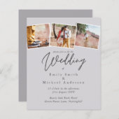 Papier BUDGET Purple Jaune Couleurs Gris Mariage Inviter (Devant / Derrière)