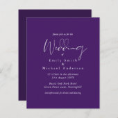 Papier BUDGET Purple Jaune Couleurs Gris Mariage Inviter (Devant / Derrière)