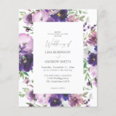 Papier Budget Purple - Lavande & Violet Floral 2 Mariage (Devant)