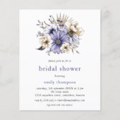 Papier Budget Purple Lilac Florals Fête des mariées Invit (Devant)