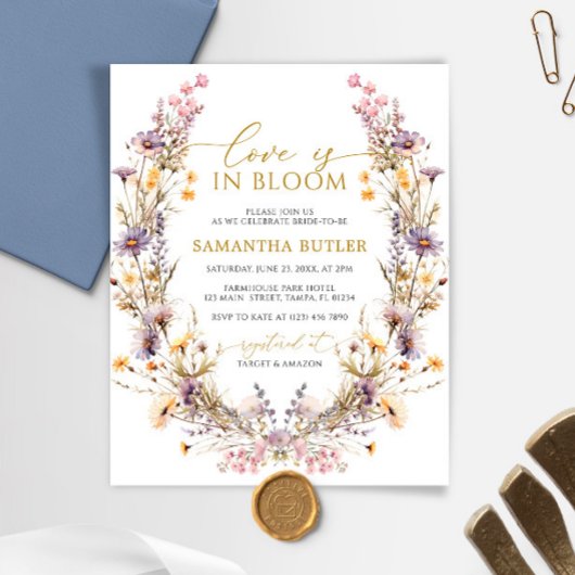 Papier Budget Purple Love est dans Bloom Shower Invitatio