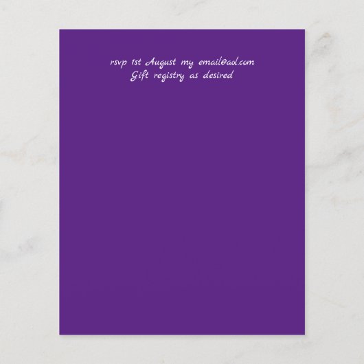 Papier BUDGET Purple Orange Dusk jusqu'à l'aube Mariage I (Dos)