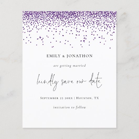 Papier Budget Purple Parties scintillant Confetti Glam En (Devant)