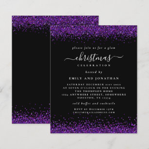 Papier Budget Purple Parties scintillant Noël fête Invita