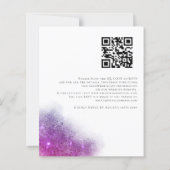 Papier Budget Purple PInk Sparkle QR Code Mariage Invitat (Dos)