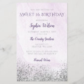 Papier Budget Purple Robe Douce 16 Invitation (Dos)