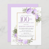 Papier Budget Purple Rose 100e anniversaire Surprise Part (Devant / Derrière)