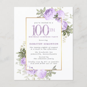 Papier Budget Purple Rose 100e anniversaire Surprise Part