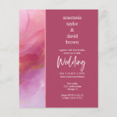 Papier Budget Purple rose Faire-part de mariage moderne (Devant)