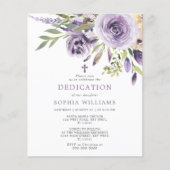 Papier Budget Purple Rose Floral Dedication Invitation (Devant)