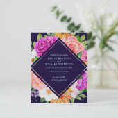 Papier Budget Purple Rose Floral Gras Faire-part de maria (Debout devant)