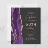 Papier Budget Purple Rose Gold Agate Dark 50e anniversair (Devant)