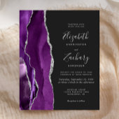 Papier Budget Purple Silver Agate Dark Faire-part de mari