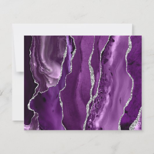 Papier Budget Purple Silver Agate Mariage Enregistrer la  (Dos)