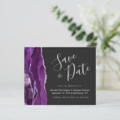 Papier Budget Purple Silver Agate Mariage Enregistrer la  (Debout devant)