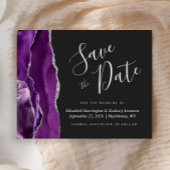 Papier Budget Purple Silver Agate Mariage Enregistrer la 