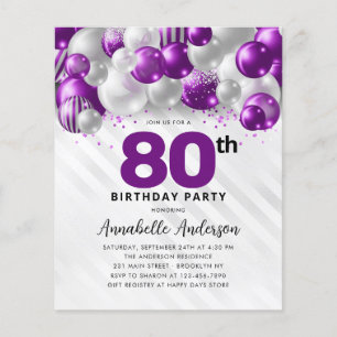Papier Budget Purple Silver Balloon Parties scintillant 8