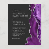 Papier Budget Purple Silver Dark QR Code Mariage Invitati (Devant)