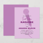 Papier Budget Purple Sweet 16 Karaoke Party Invitation (Devant / Derrière)