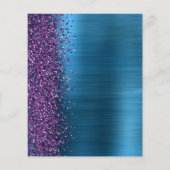 Papier Budget Purple Turquoise Glam 21e anniversaire Invi (Dos)