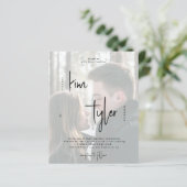 Papier Budget QR CODE 2 photos faire-part de mariage (Debout devant)