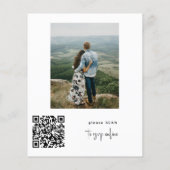 Papier Budget QR CODE 2 photos faire-part de mariage (Dos)