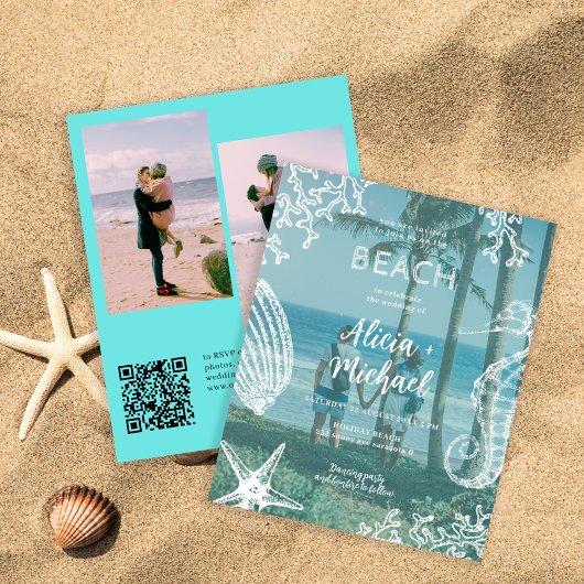 Papier Budget QR CODE 3 photo été mariage plage