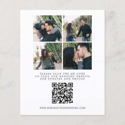 Papier Budget QR CODE 4 photos faire-part de mariage mode (Dos)