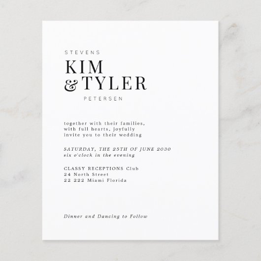 Papier Budget QR CODE 4 photos faire-part de mariage mode (Devant)