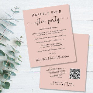 Papier Budget QR Code Blush Mariage Réception Invitation