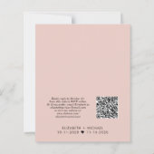 Papier Budget QR Code Blush Wedding ReceptIon Invitation (Dos)