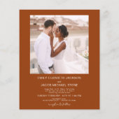 Papier Budget QR Code Burange Orange Faire-part de mariag (Dos)