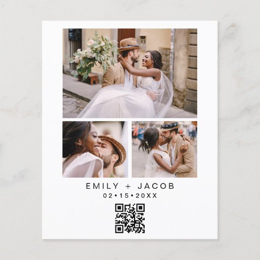 Papier Budget QR Code Calligraphie Faire-part de mariage (Devant)