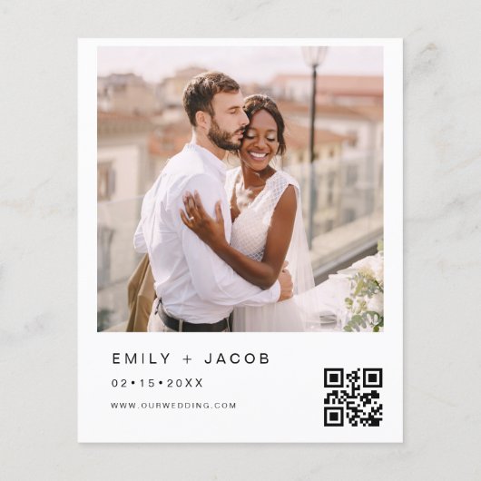 Papier Budget QR Code Calligraphie Faire-part de mariage (Dos)