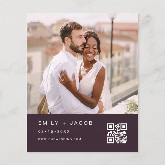 Papier Budget QR Code Calligraphie Faire-part de mariage (Dos)
