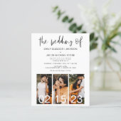 Papier Budget QR Code Calligraphie Faire-part de mariage (Debout devant)