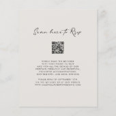 Papier Budget QR Code Calligraphy Eggshell Mariage Invita (Dos)