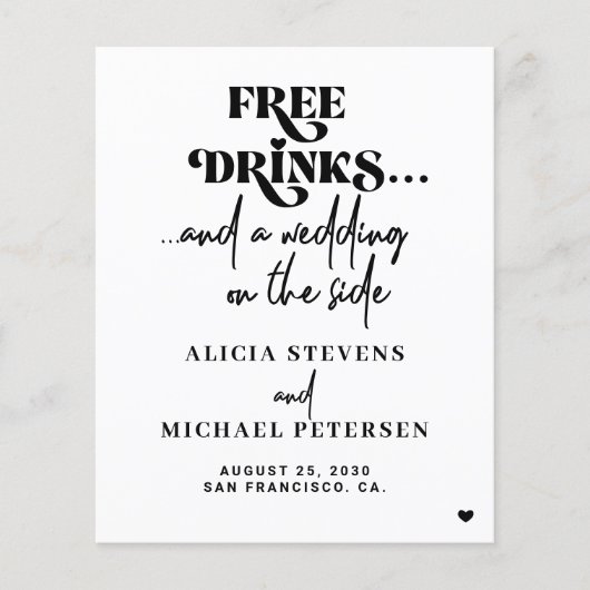 Papier Budget QR code casual wedding save the date card (Devant)